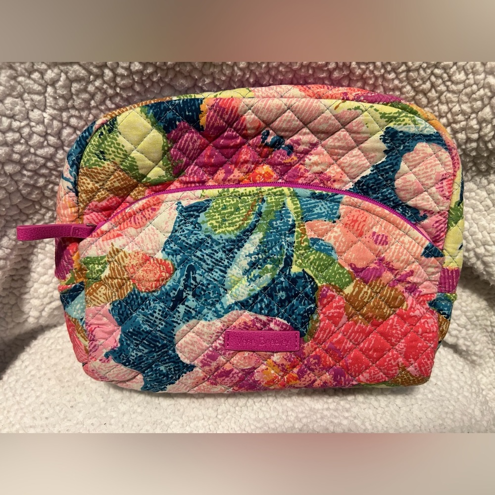 Vera Bradley Floral Quilted Cosmetic Bag - Pink, Blue, Green